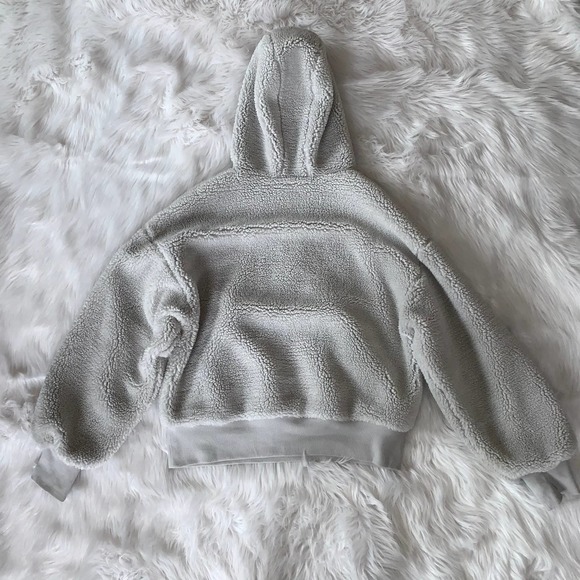 ALO Yoga Streetside Half Zip Sherpa Teddy Fleece Hoodie Half Zip Jacket - Picture 8 of 11